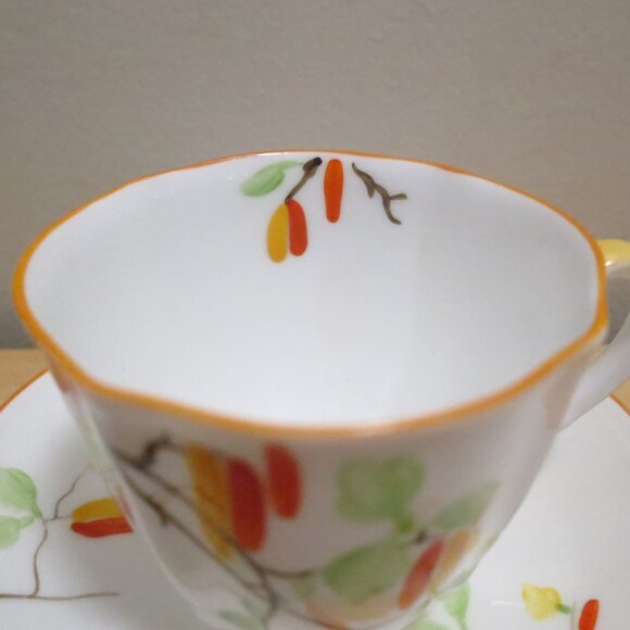 Crown China Art Deco Teacup And Saucer Pre-Royal Albert Bone China England - Picture 4 of 6